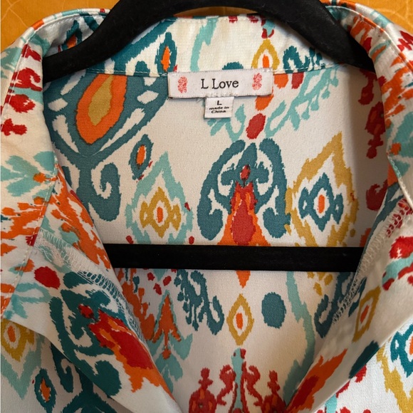 Colorful Patterned Button Down Shirt - Picture 3 of 3